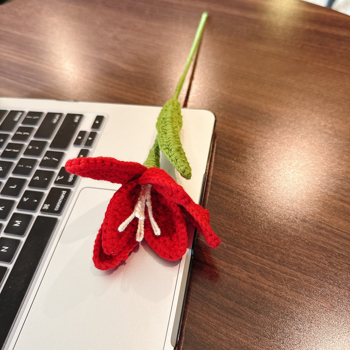 Handmade Crochet Red Tulip