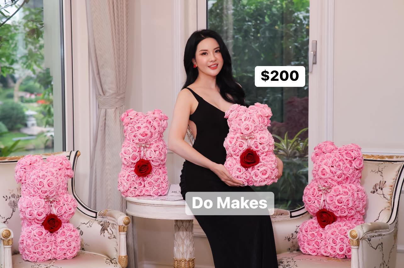 Handmade Pink Soap Rose Bear