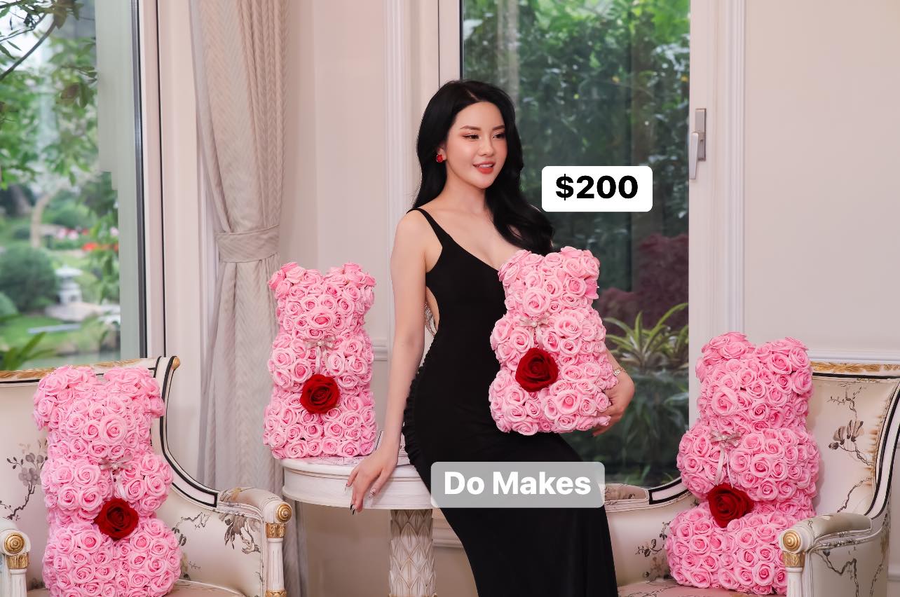 Handmade Pink Soap Rose Bear