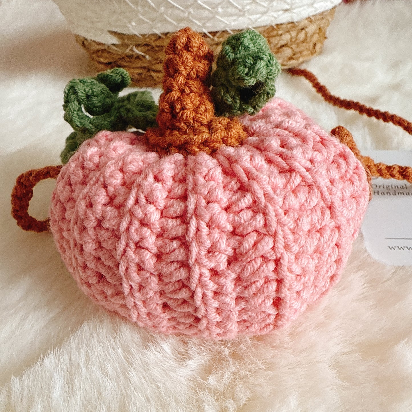 Pink Crochet Hanging Pumpkin