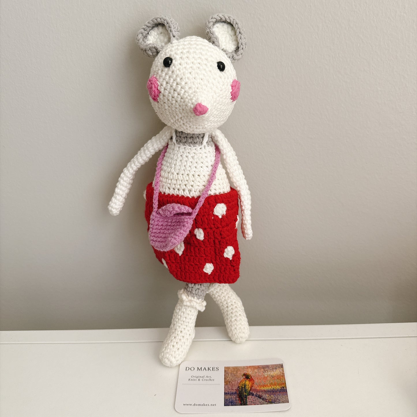 Crochet Mouse - Red outfit