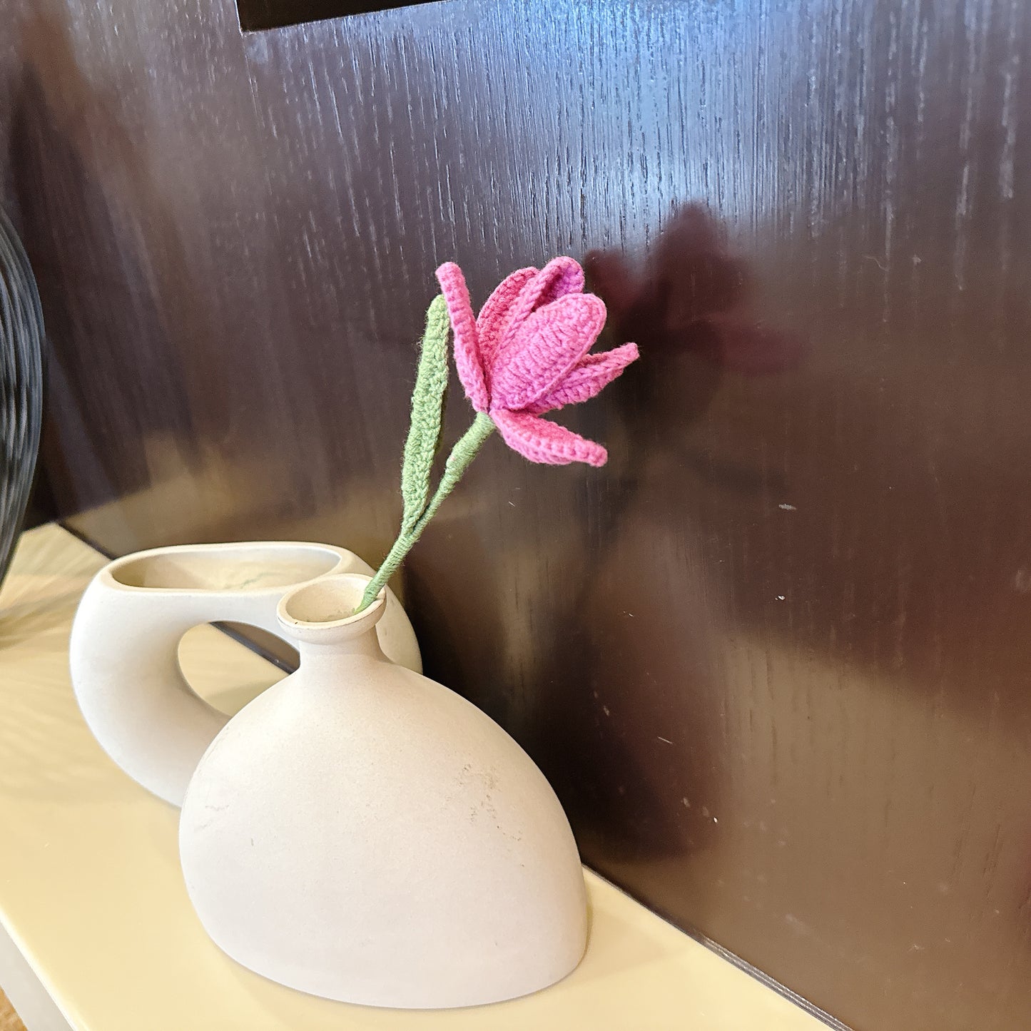 Handmade Crochet Pink Tulip