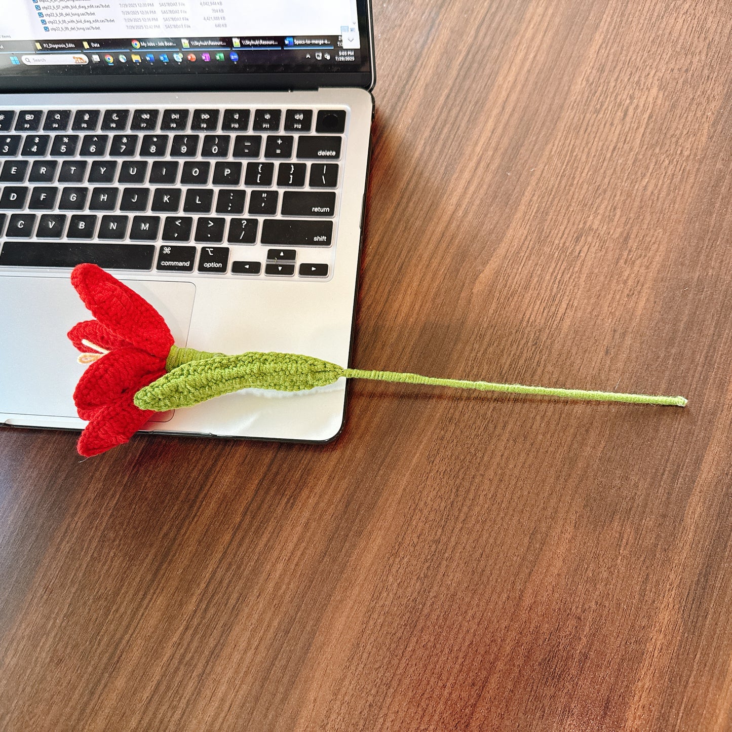 Handmade Crochet Red Tulip