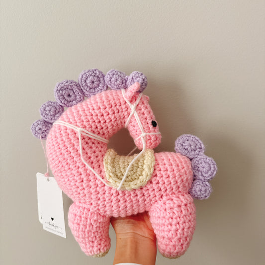 Handmade Crochet Horse-Pink