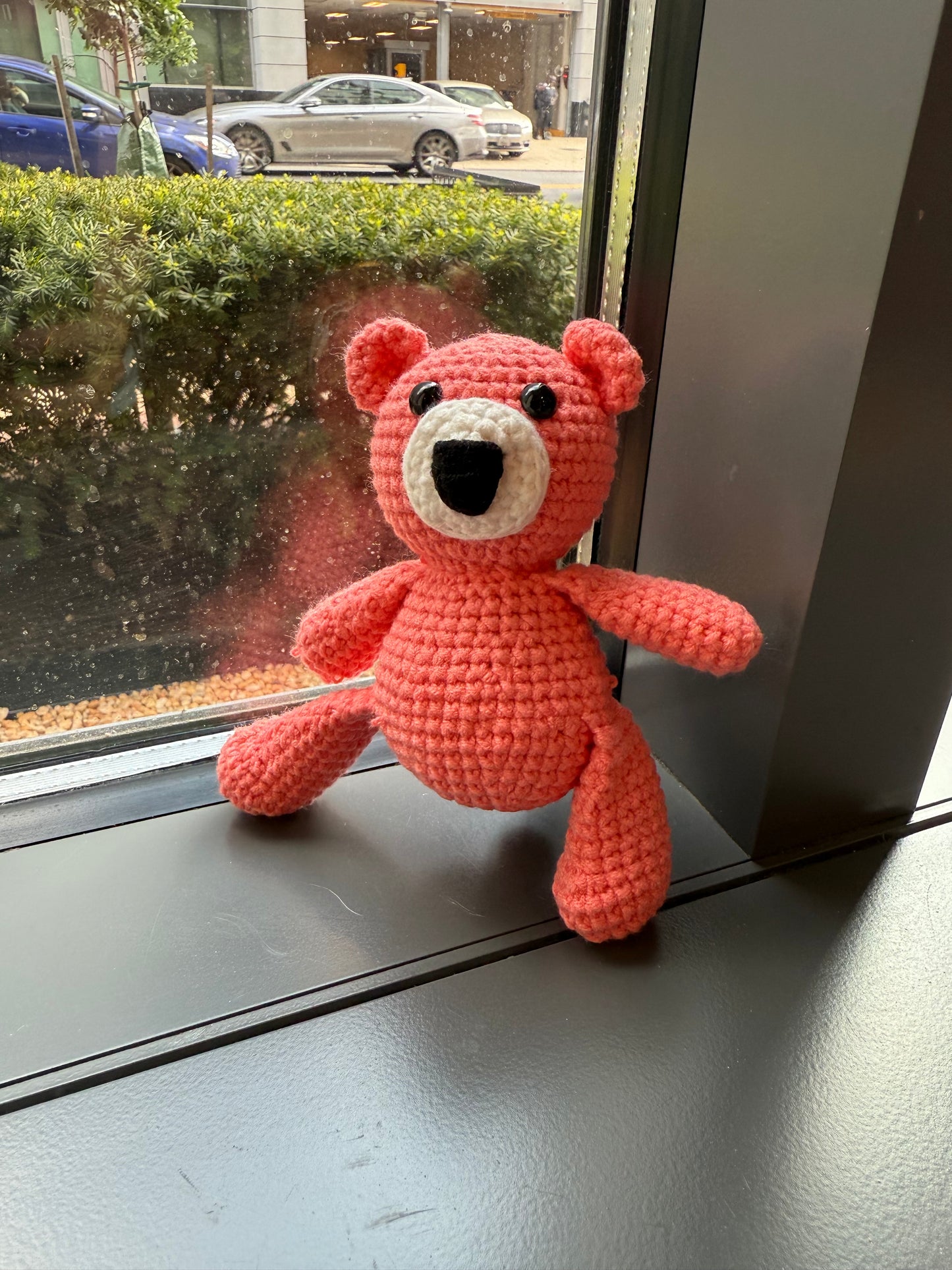Handmade Crochet Peach Bear