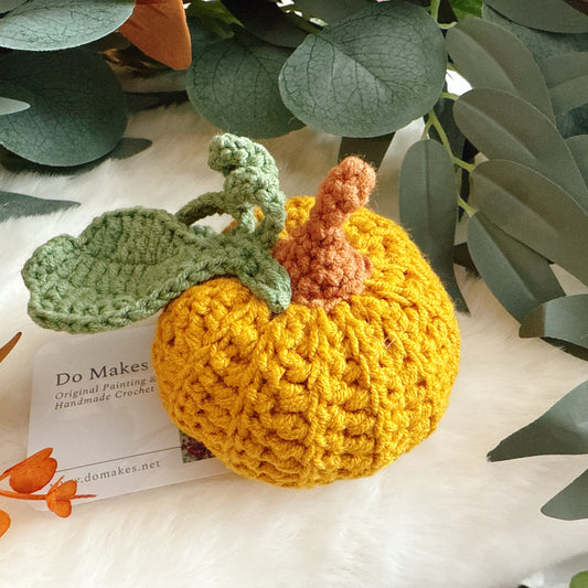 Mustard Crochet Hanging Pumpkin