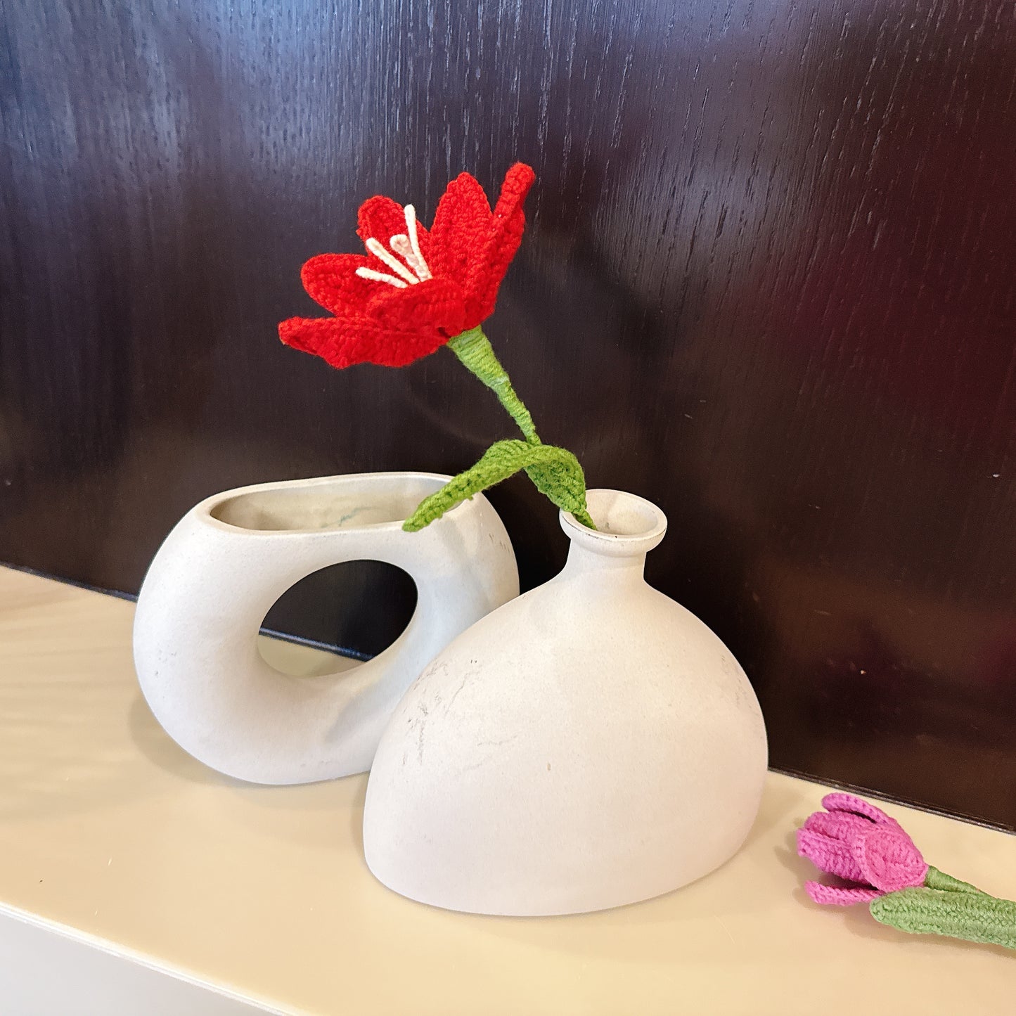 Handmade Crochet Red Tulip