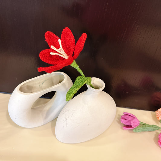 Handmade Crochet Red Tulip