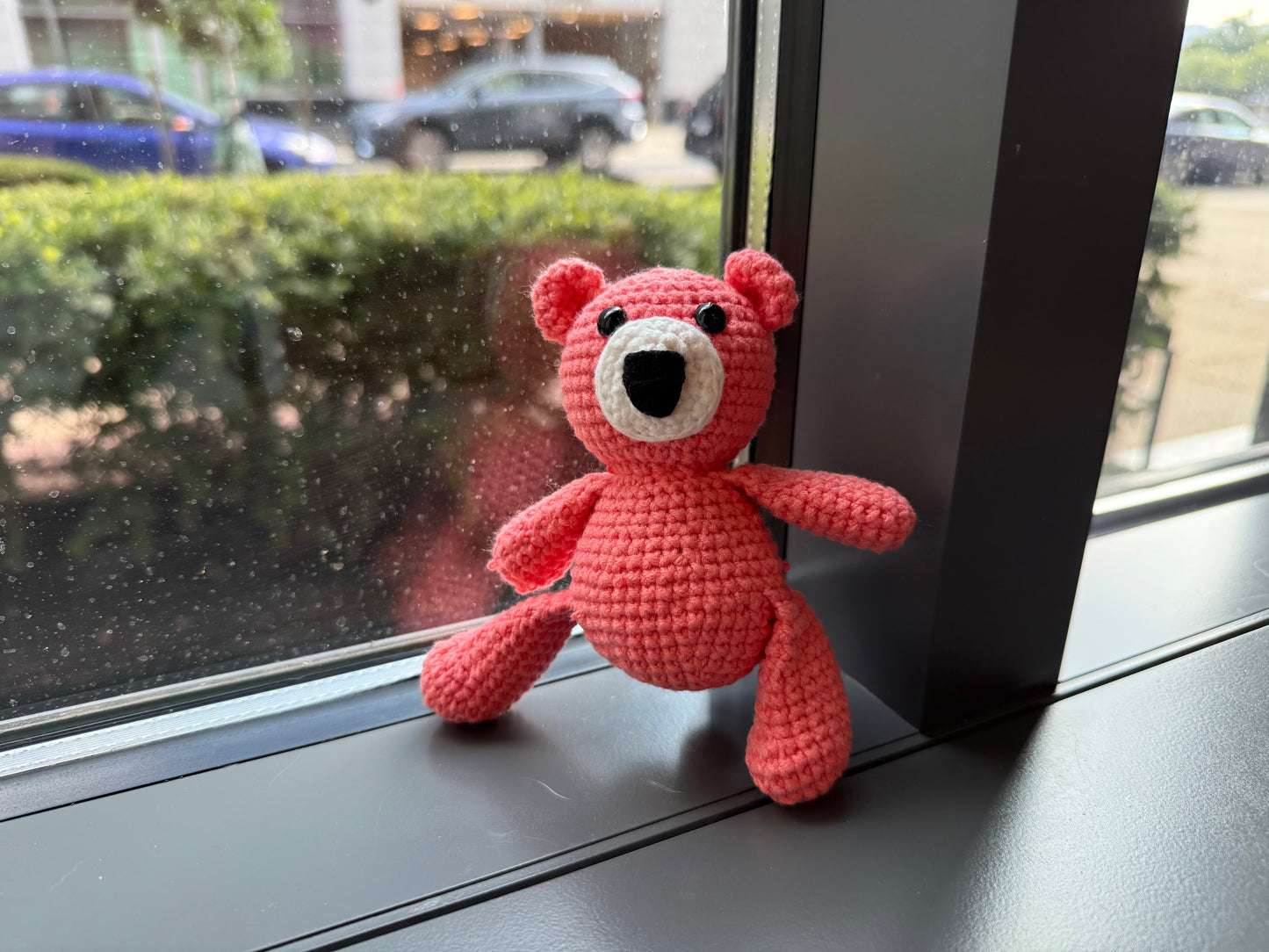 Handmade Crochet Peach Bear