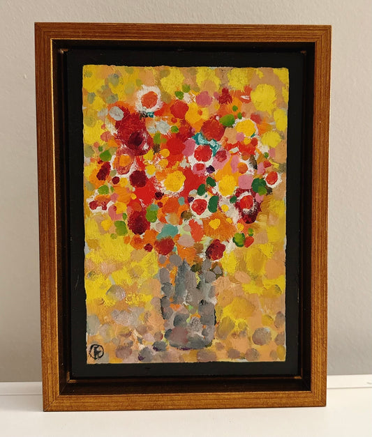 Bouquet with Grey Vase