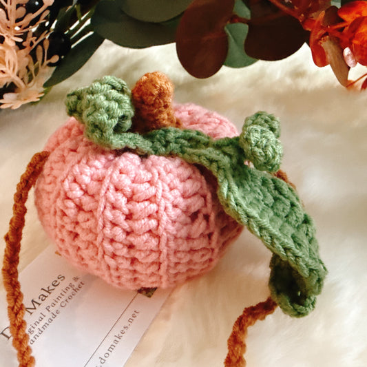 Pink Crochet Hanging Pumpkin