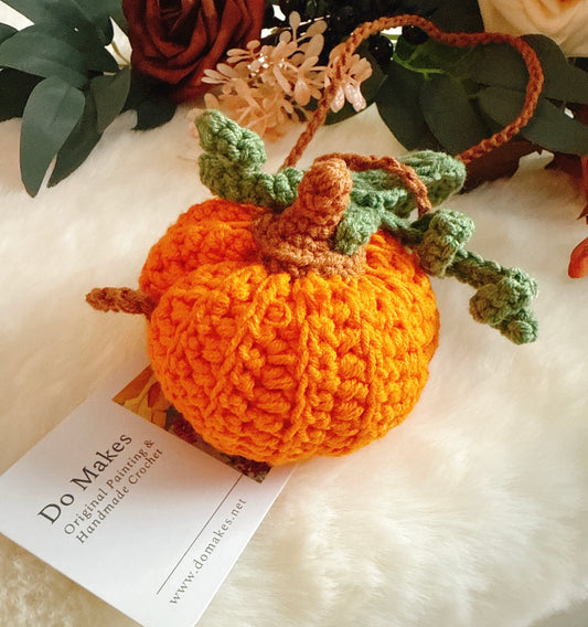 Orange Crochet Hanging Pumpkin