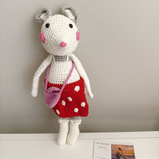 Crochet Mouse - Red outfit