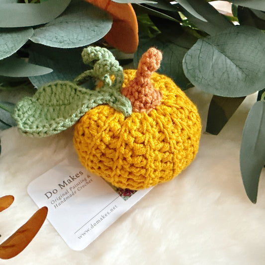 Mustard Crochet Hanging Pumpkin