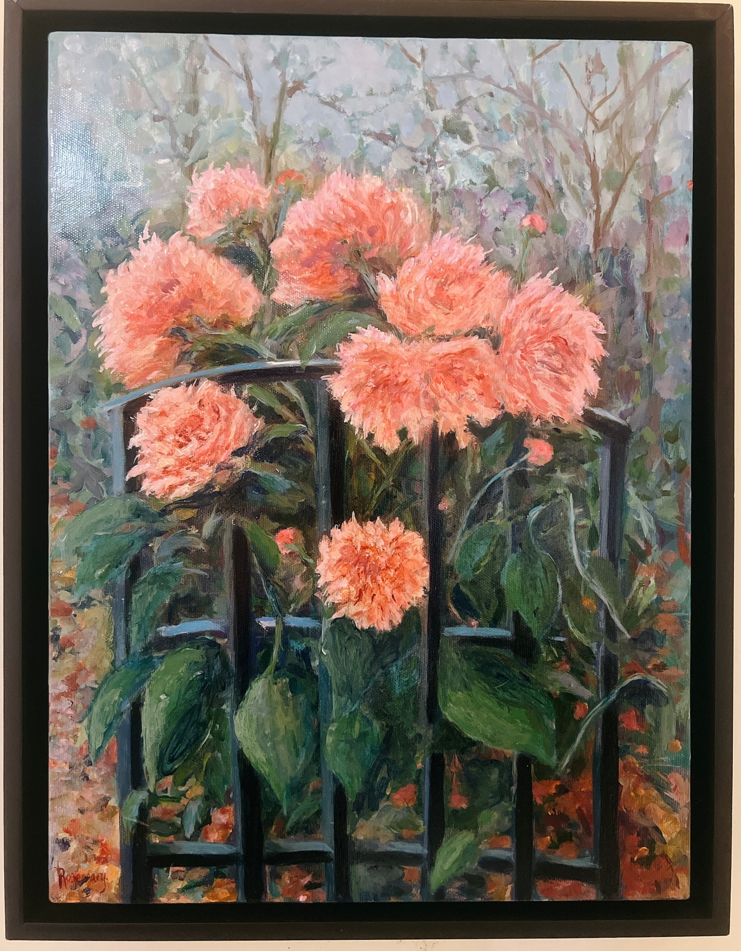 Iron Trellis with Peonies