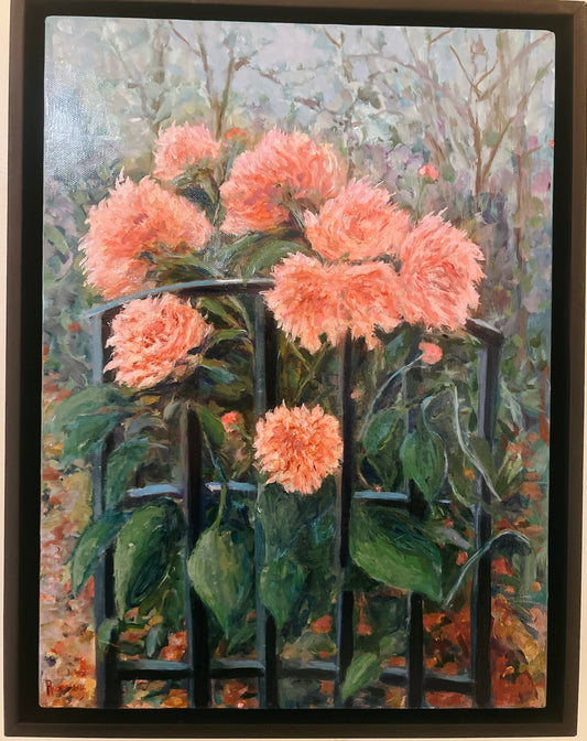 Iron Trellis with Peonies