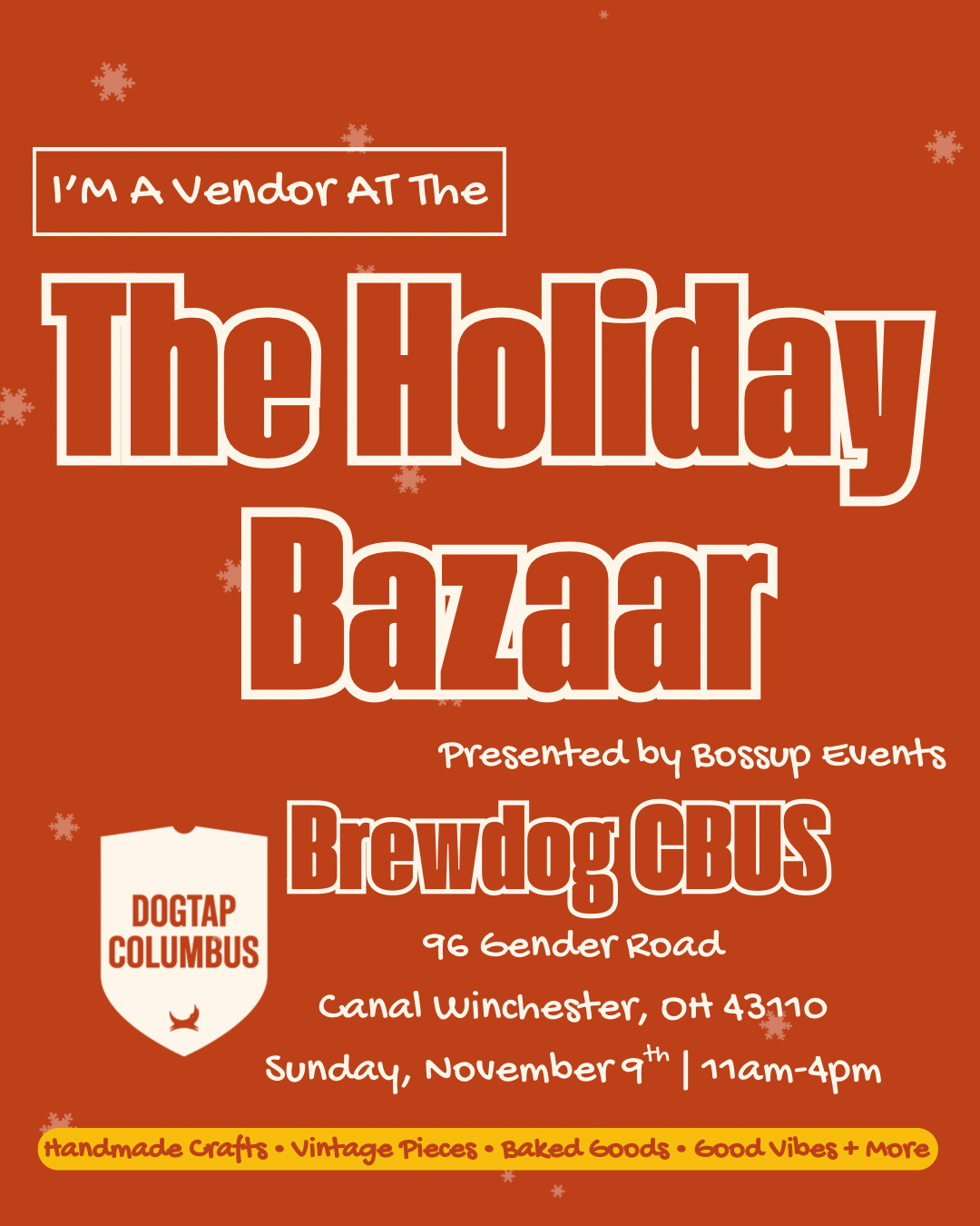 Holiday Bazaar at Ohio DogTap – Art & Handmade Market This Sunday!