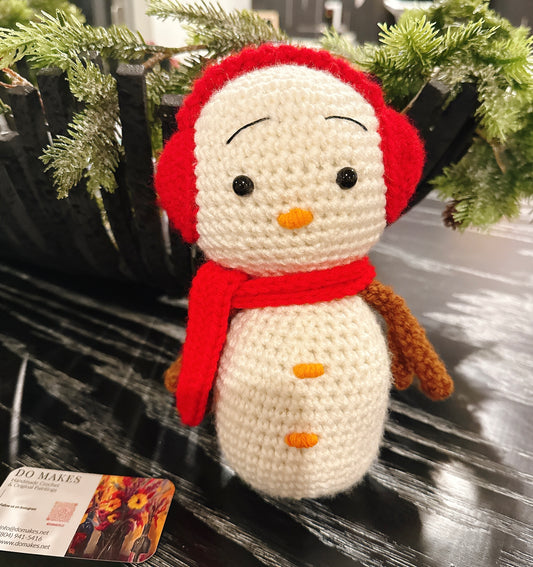 Snowman with Red Earmuffs-L