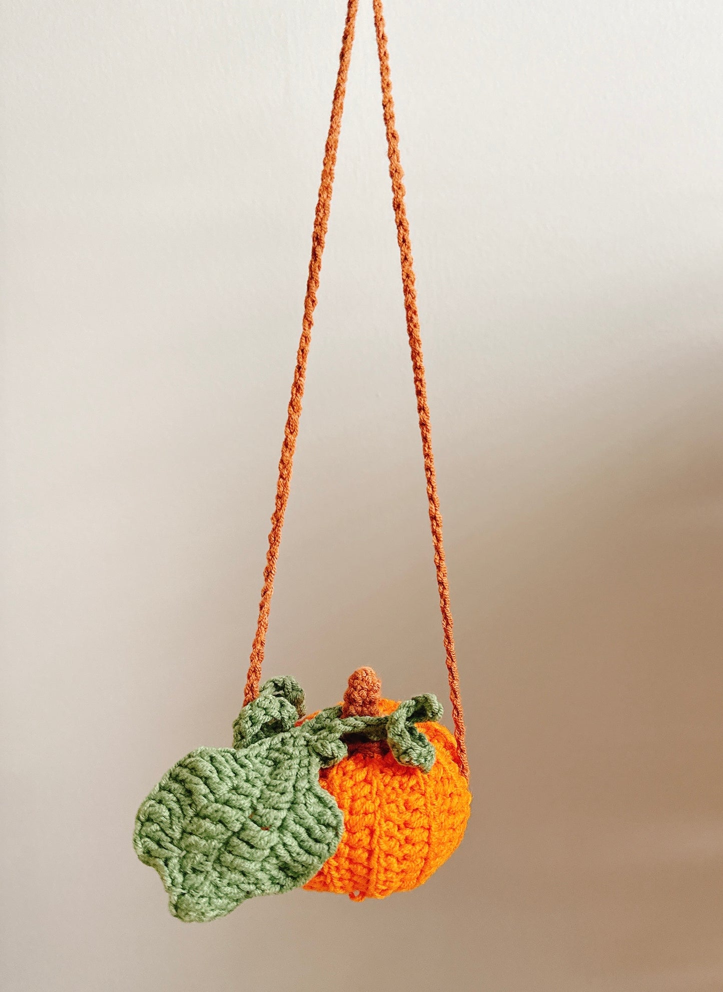 Orange Crochet Hanging Pumpkin