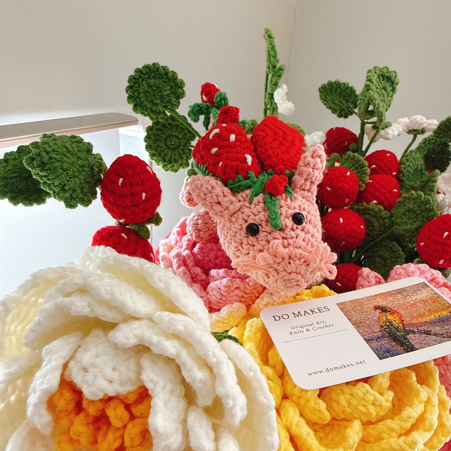 Crochet Strawberry Dragon-Pink
