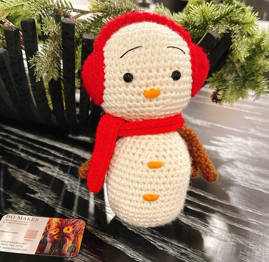 Snowman with Red Earmuffs-L