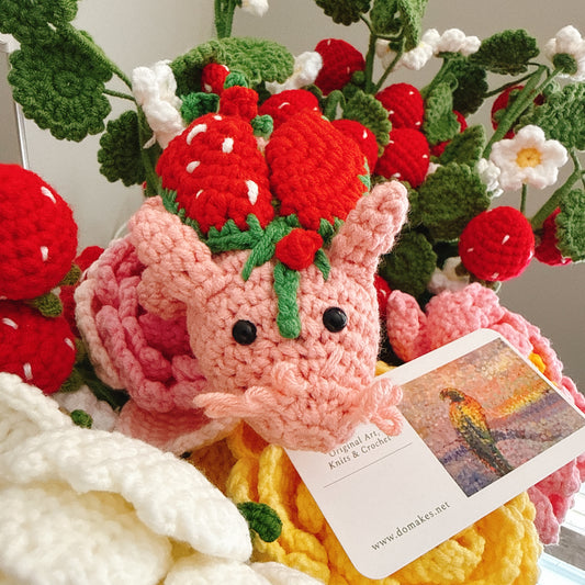 Crochet Strawberry Dragon-Pink