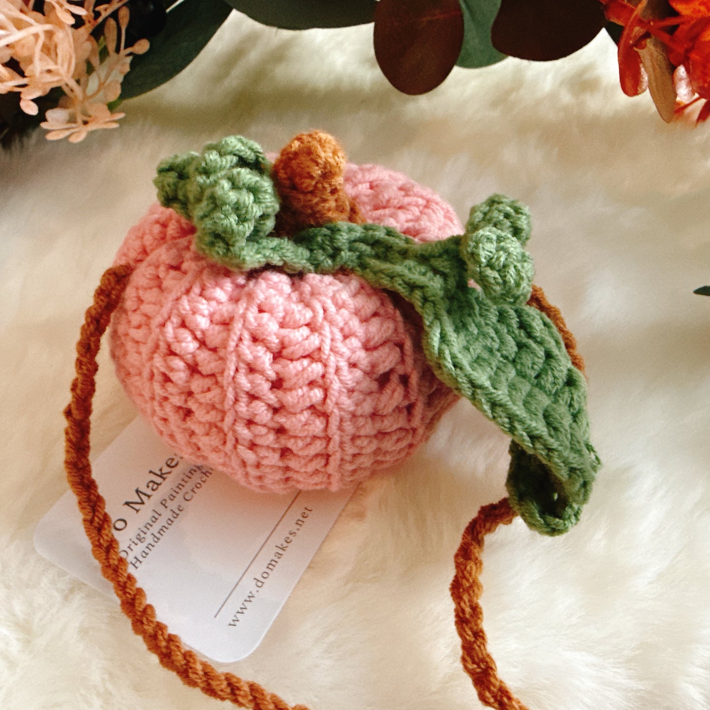 Pink Crochet Hanging Pumpkin