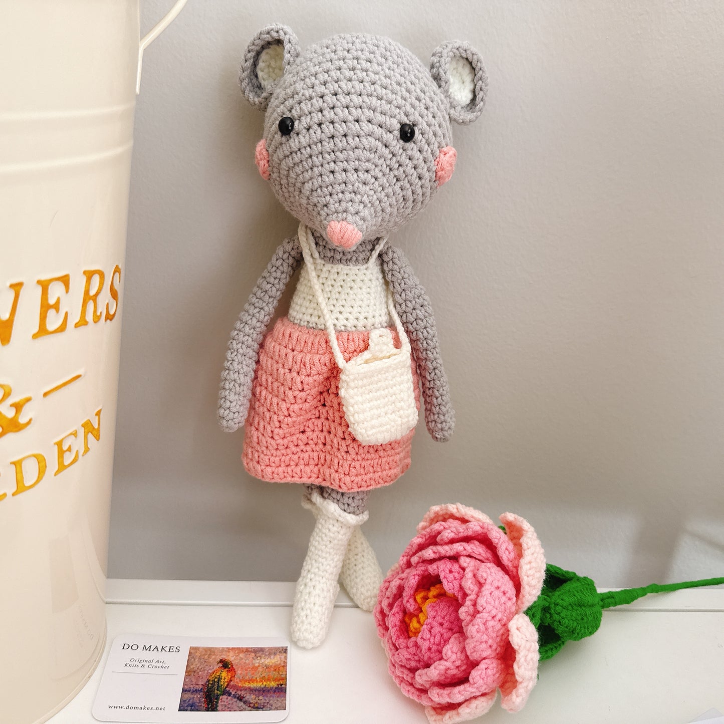 Crochet Mouse - Pink outfit