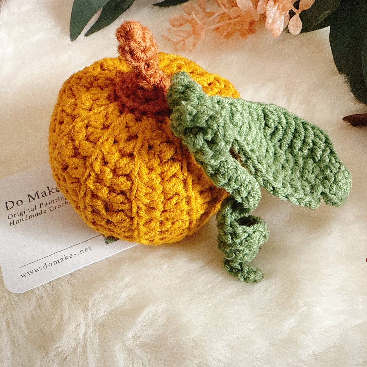 Mustard Crochet Hanging Pumpkin