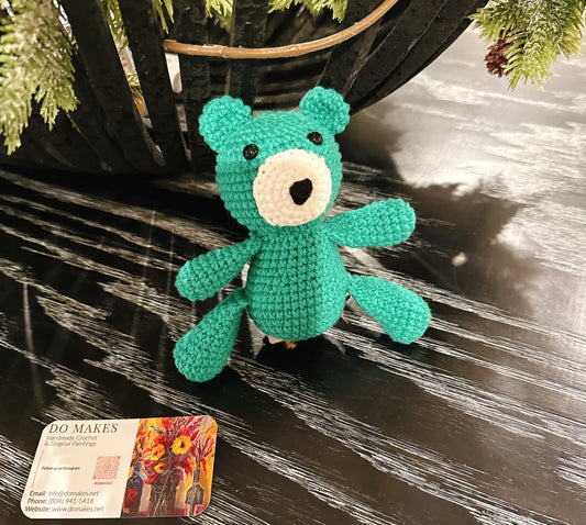Handmade Crochet Turquoise Bear
