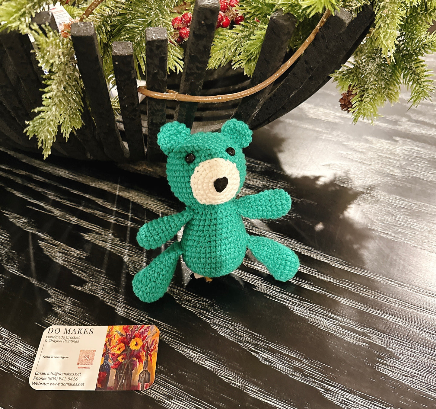 Handmade Crochet Turquoise Bear