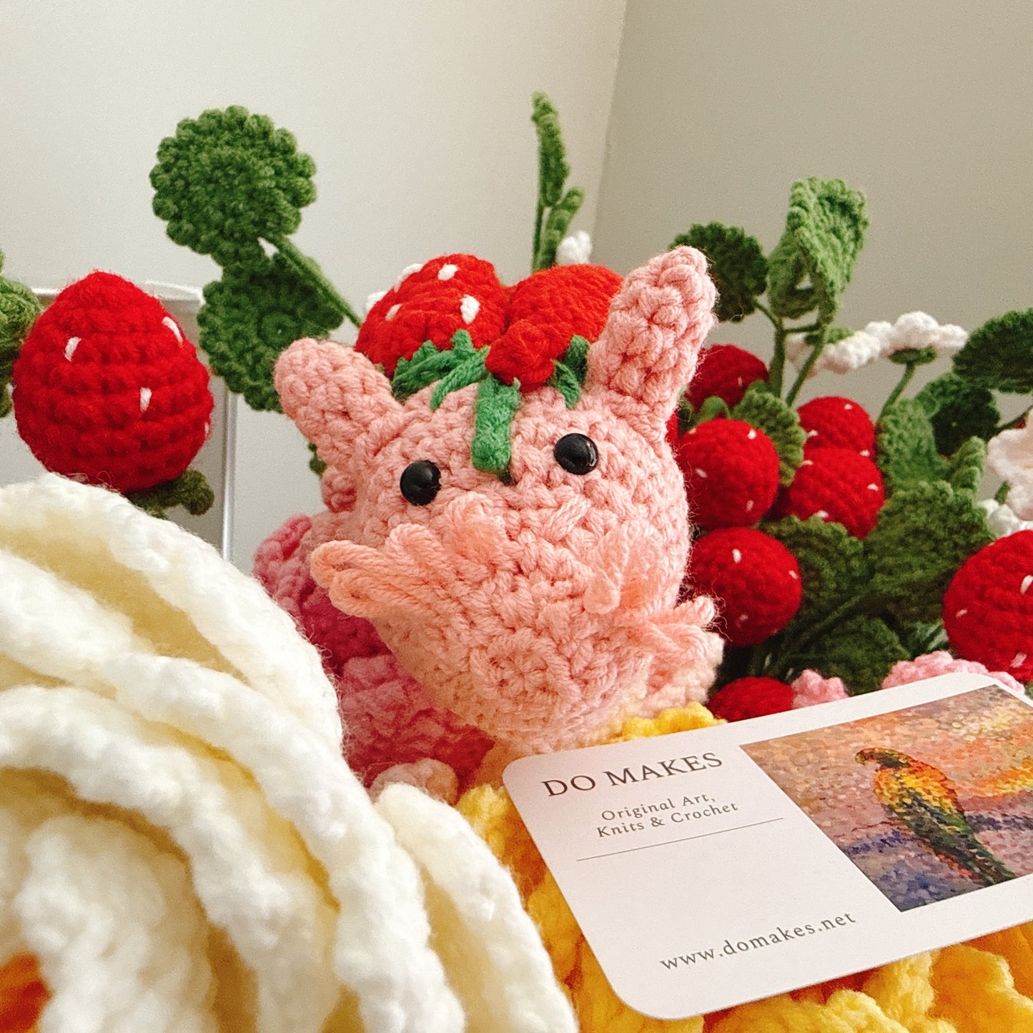 Crochet Strawberry Dragon-Pink