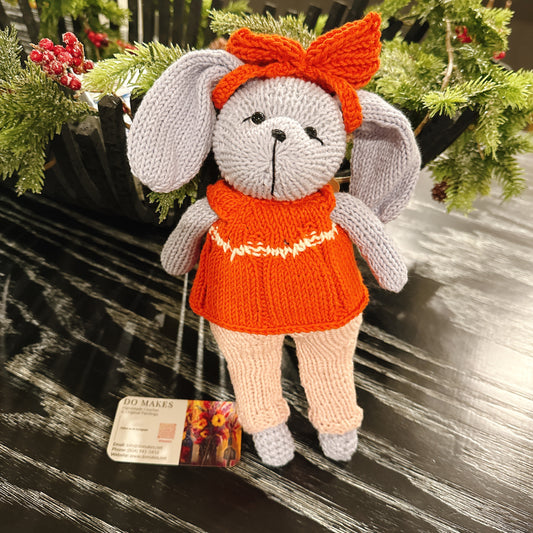 Purple Bunny in Orange Dress