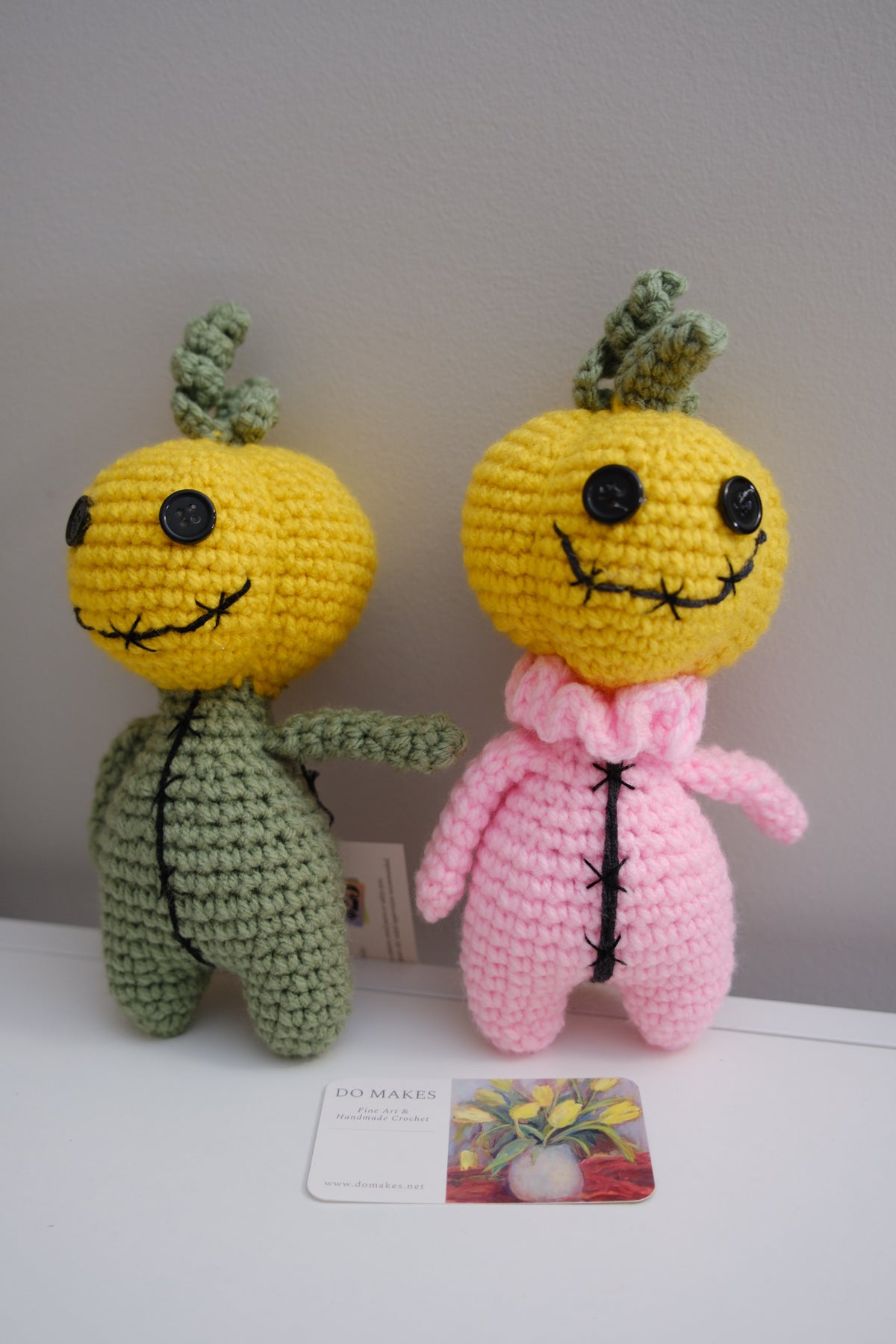 Crochet Pumpkin Monster Plush-Pink outfit