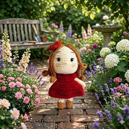 Crochet Doll-Red Dress