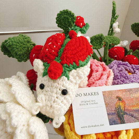 Crochet Strawberry Dragon-White