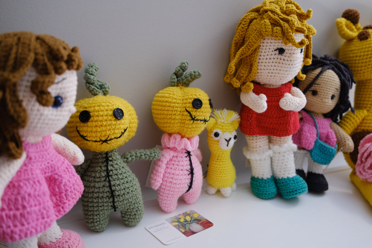 Crochet Pumpkin Monster Plush-Pink outfit