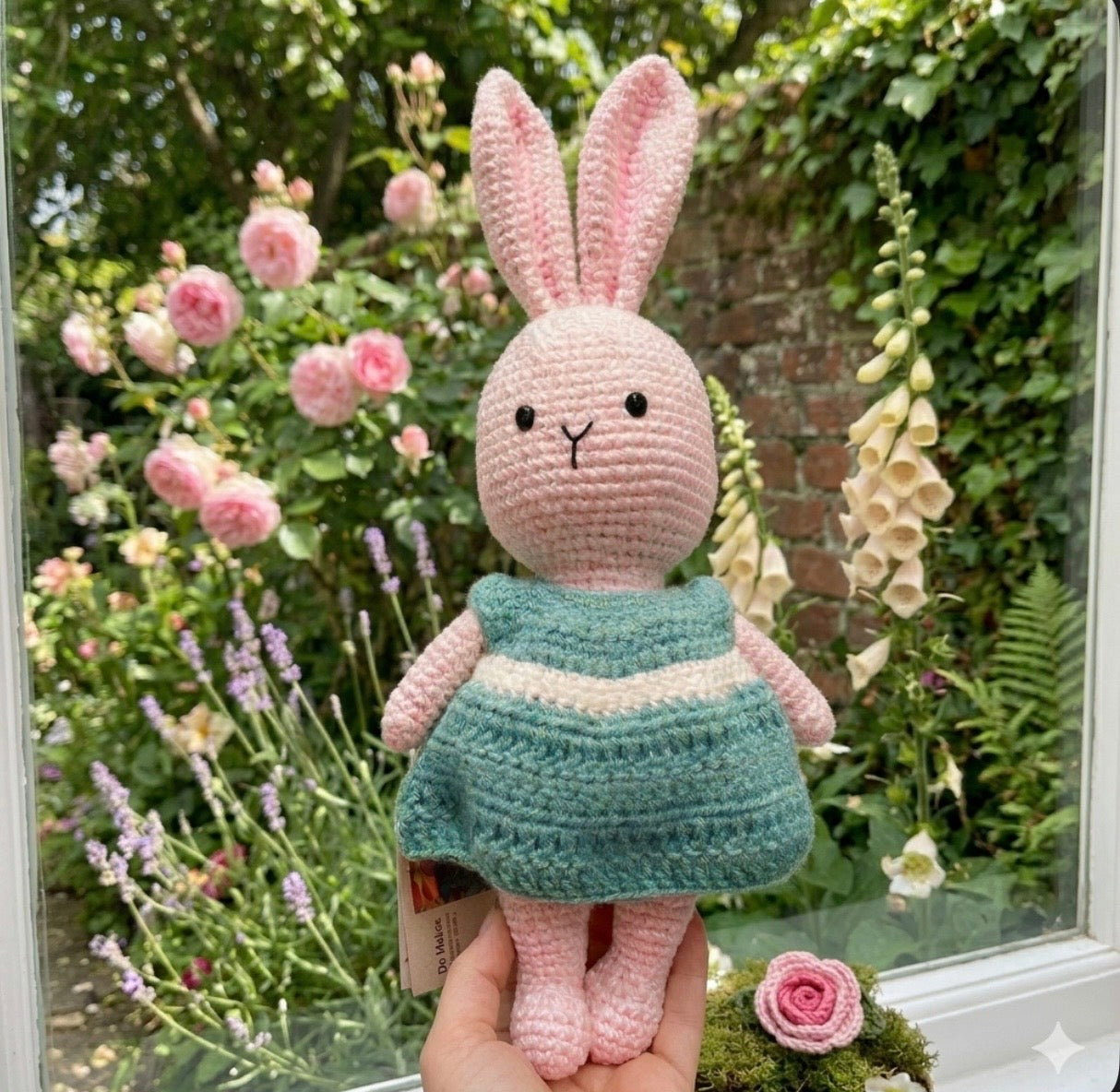 Crochet Bunny-Turquoise Dress