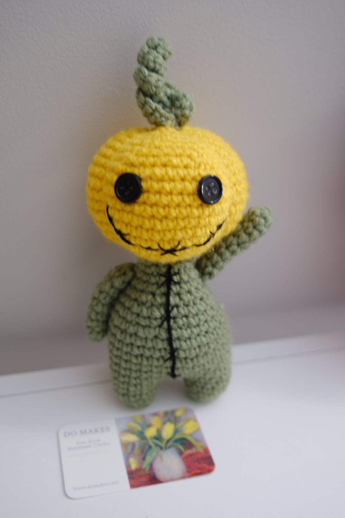 Crochet Pumpkin Monster Plush-Green outfit