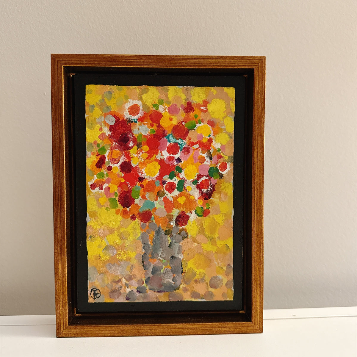 Bouquet with Grey Vase