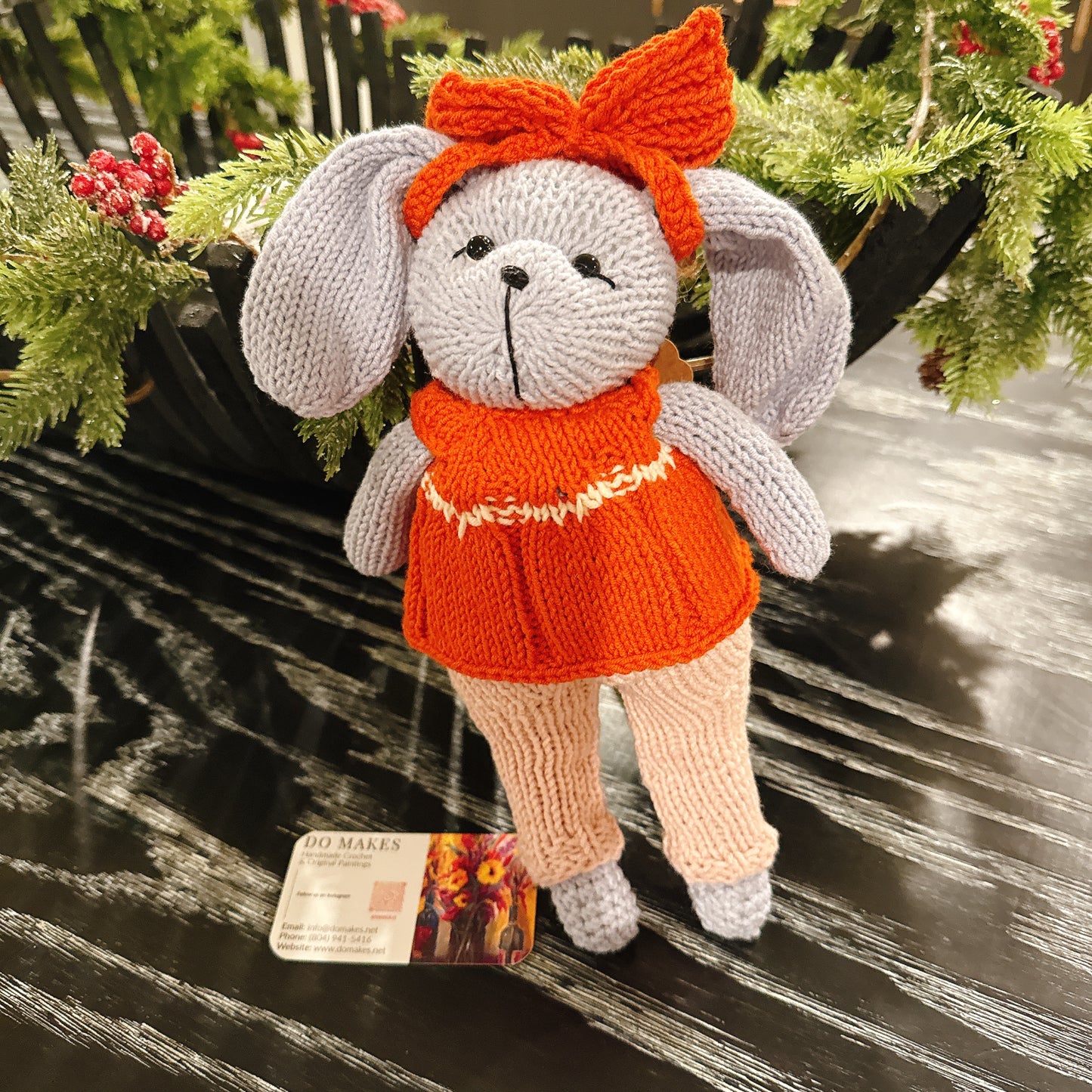 Purple Bunny in Orange Dress