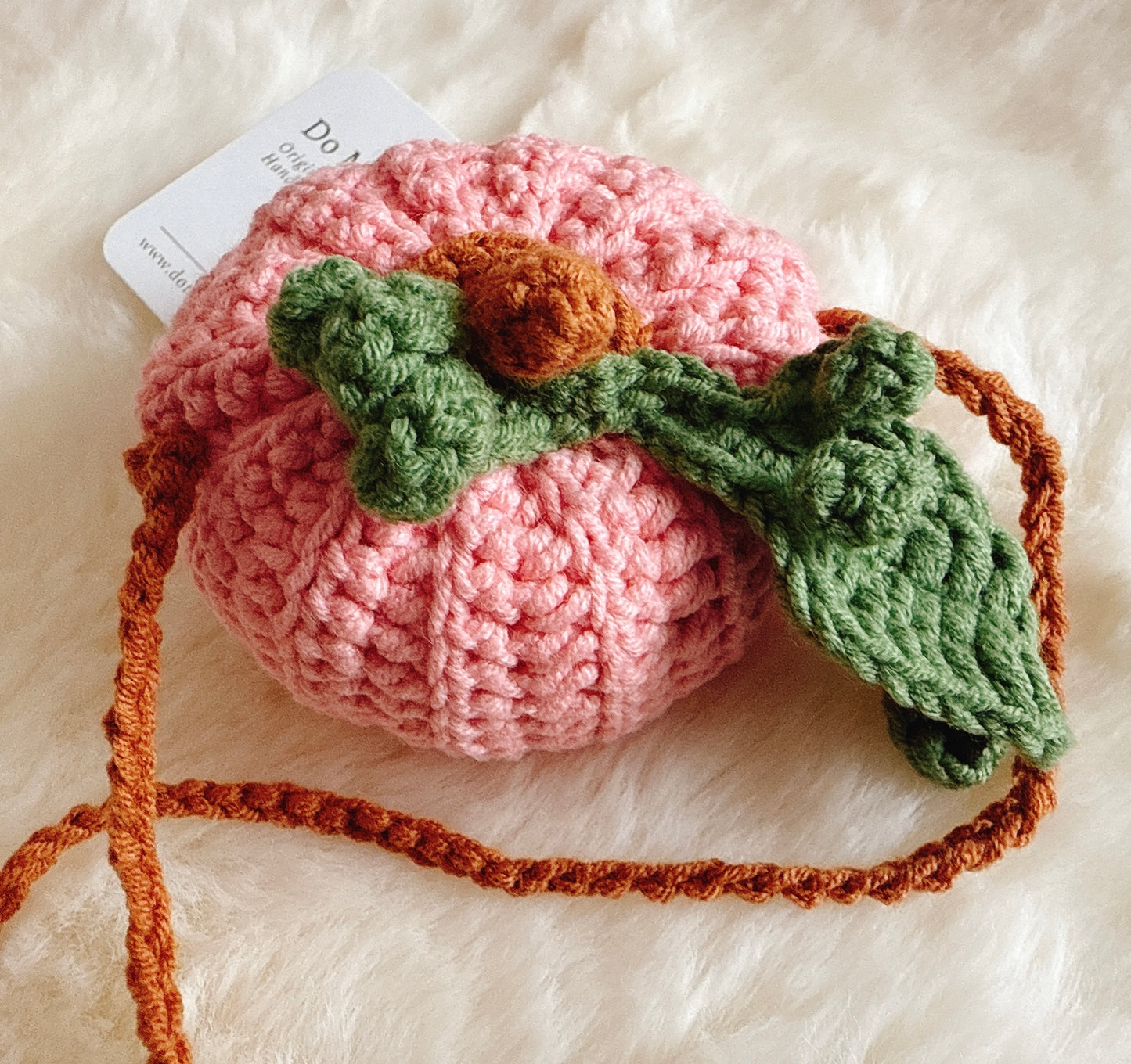 Pink Crochet Hanging Pumpkin
