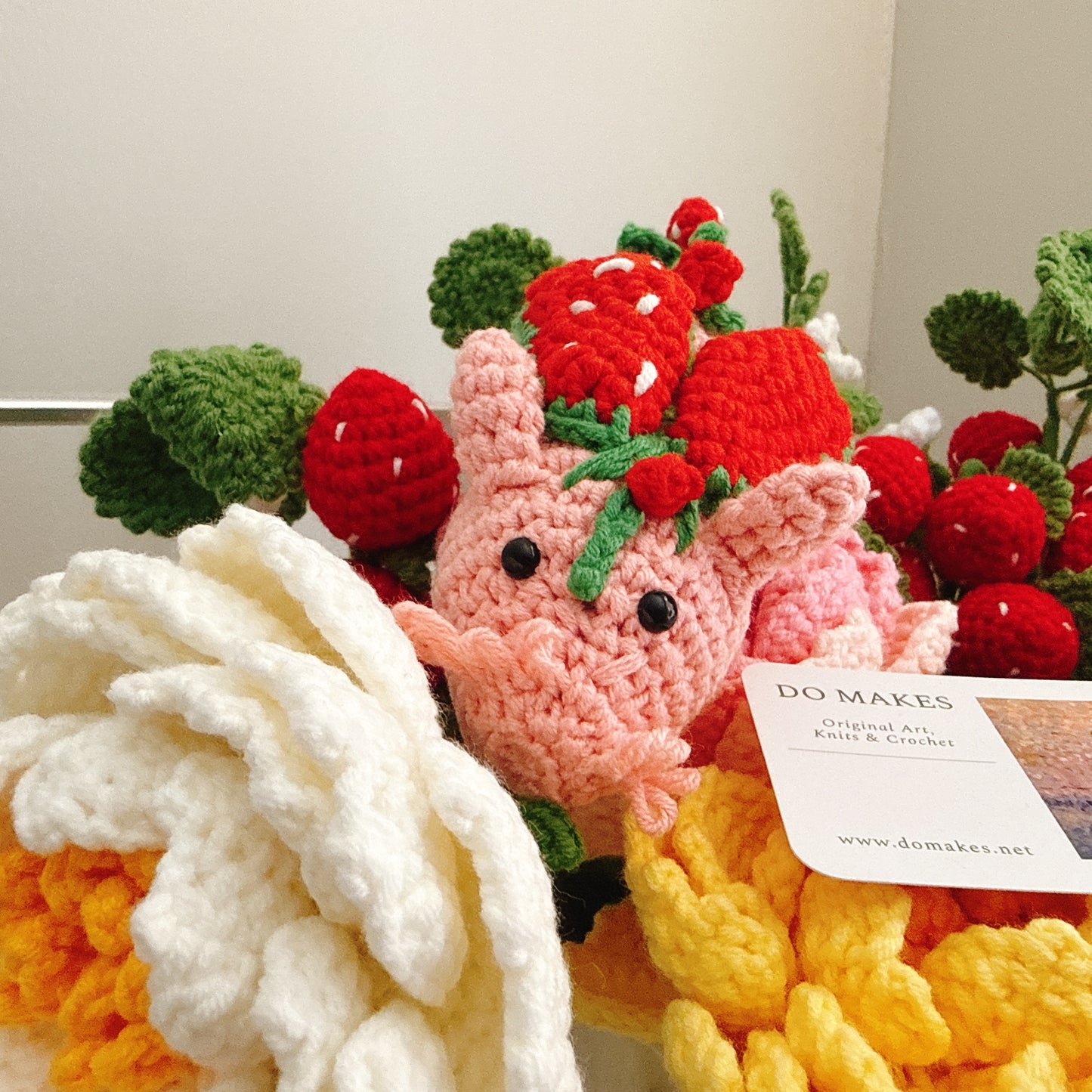 Crochet Strawberry Dragon-Pink