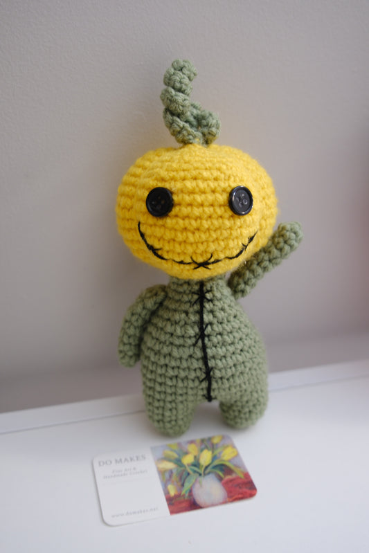 Crochet Pumpkin Monster Plush-Green outfit