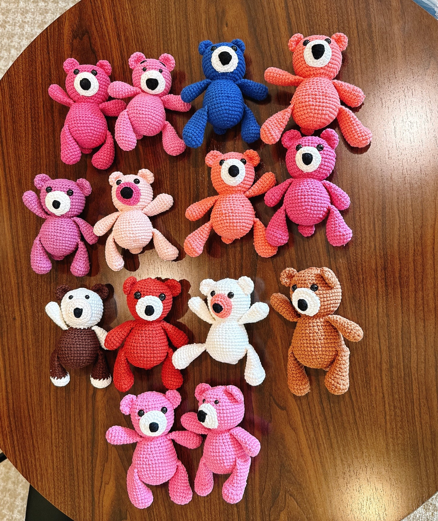 Handmade Crochet Peach Bear