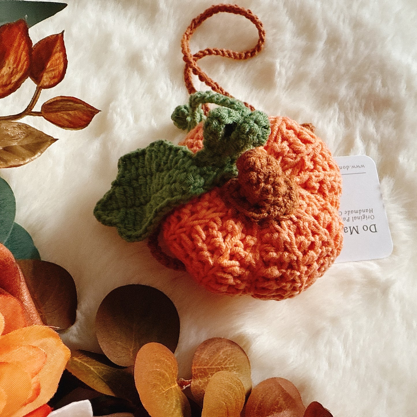 Handmade Crochet Hanging Pumpkin