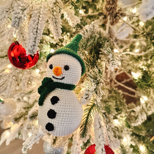 Snowman with green hat