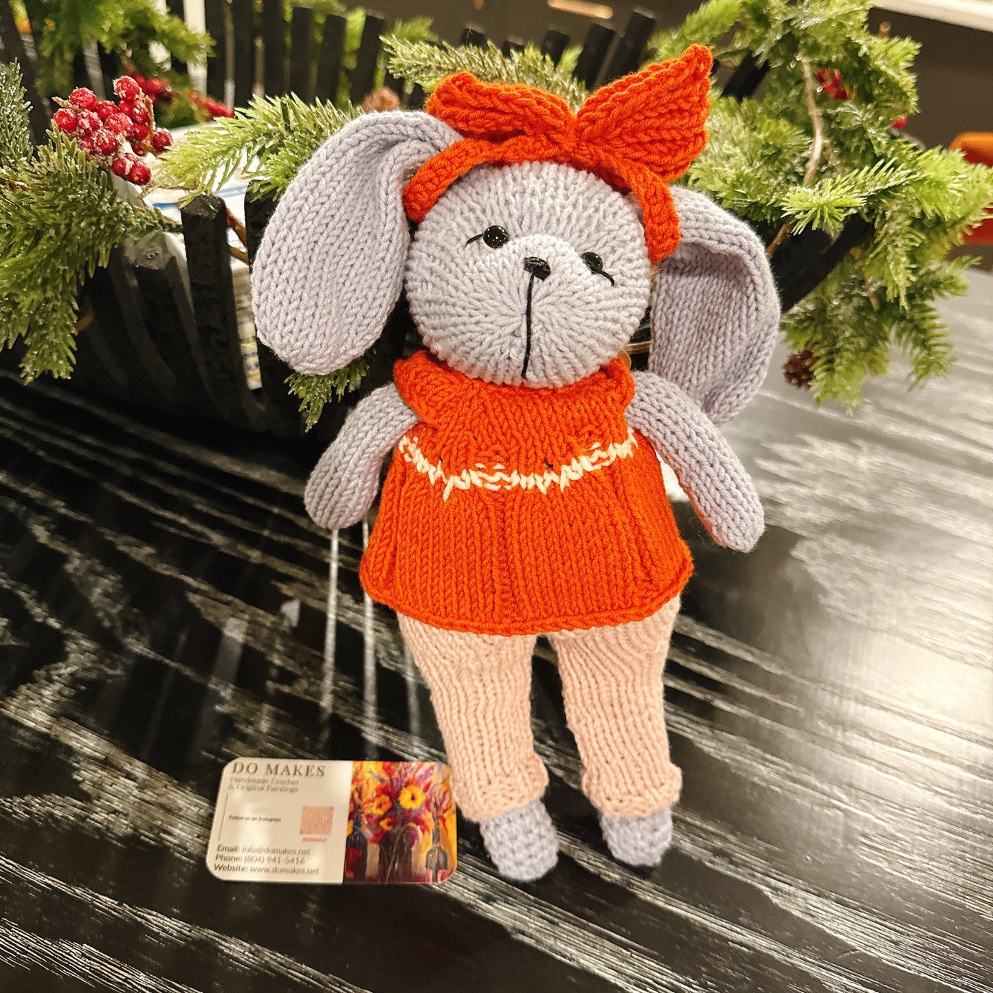 Purple Bunny in Orange Dress