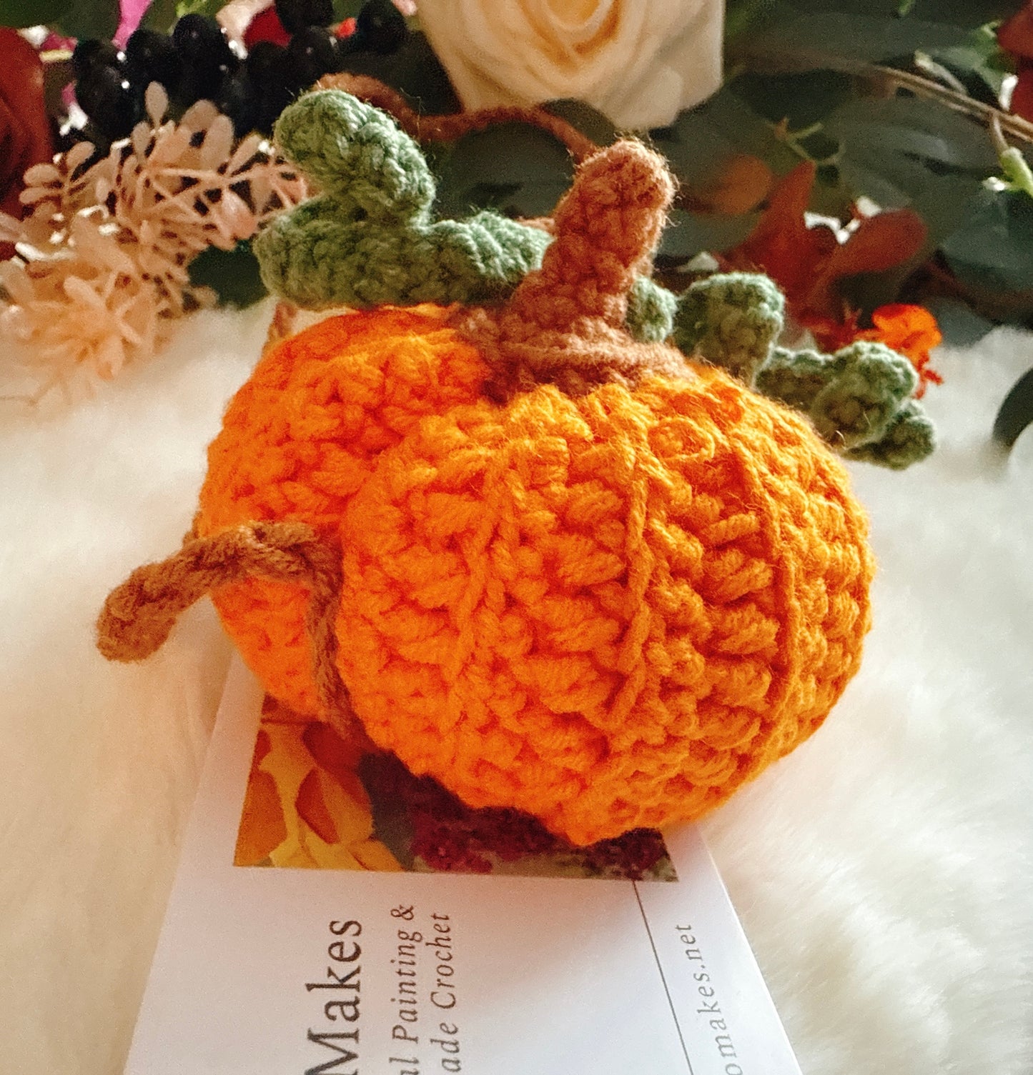 Orange Crochet Hanging Pumpkin