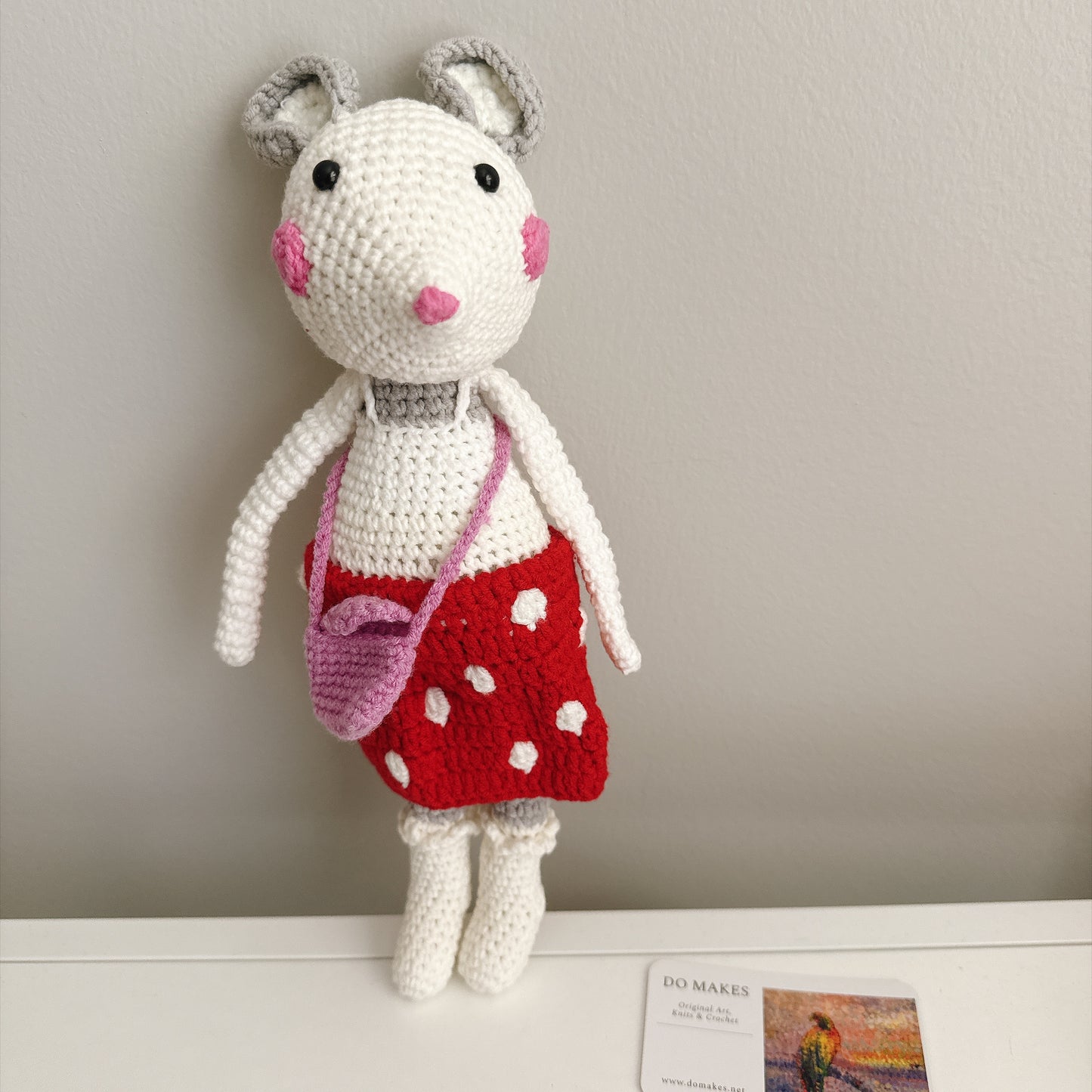 Crochet Mouse - Red outfit